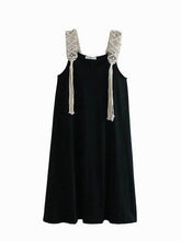 Load image into Gallery viewer, Women Summer Dresses 2019 New Fashion Lace Black Jersey Lace Patchwork Female Casual Loose Dress Feminino Vestidos
