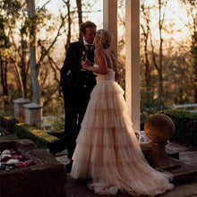 Load image into Gallery viewer, Bohemian Tulle Wedding Dresses Tiered Skirt Elegant Bridal dress Nude Lining Robe De Soriee Chic Fashion  DW182