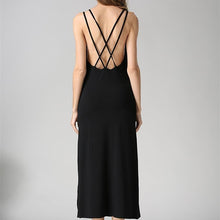 Load image into Gallery viewer, Sexy Black Minimalist Backless Open Cutout Back Slip Jersey Long Maxi Dress SML